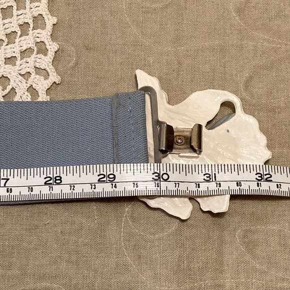 Vintage 80s Stretch Belt With Flower Buckle - Picture 13 of 13